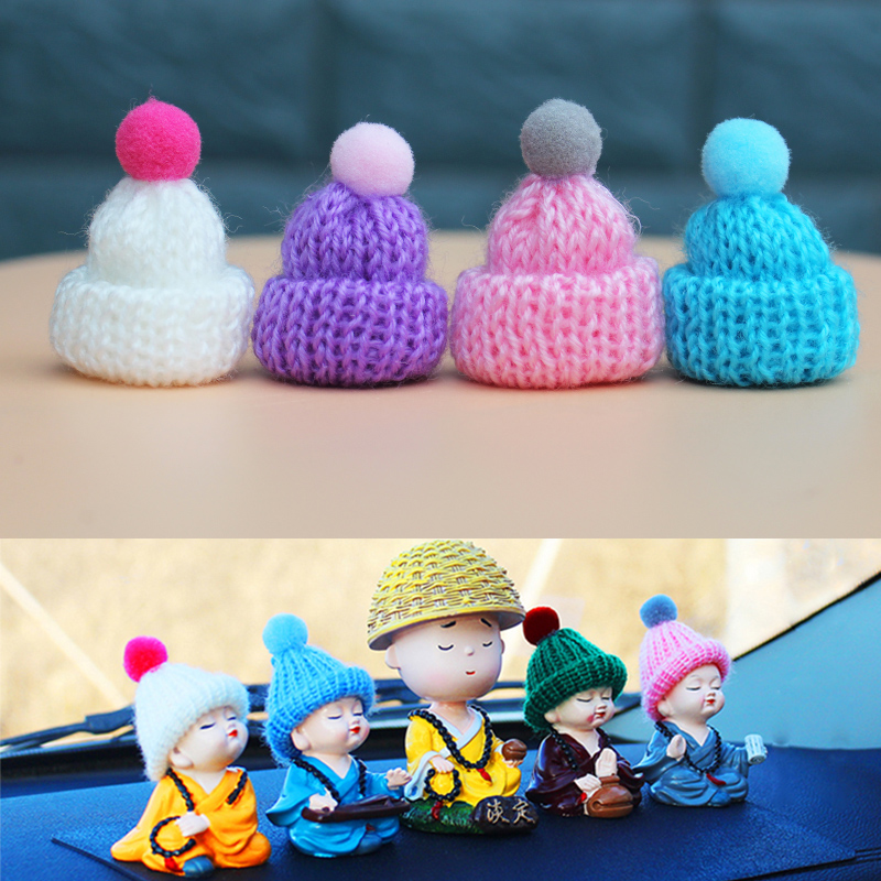 Four monks hats car interior decoration supplies for men and women cars with cute hair cap accessories