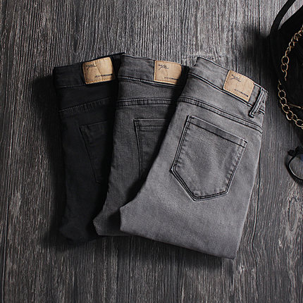 冬季黑色加绒牛仔裤女2018春秋新款韩版显瘦