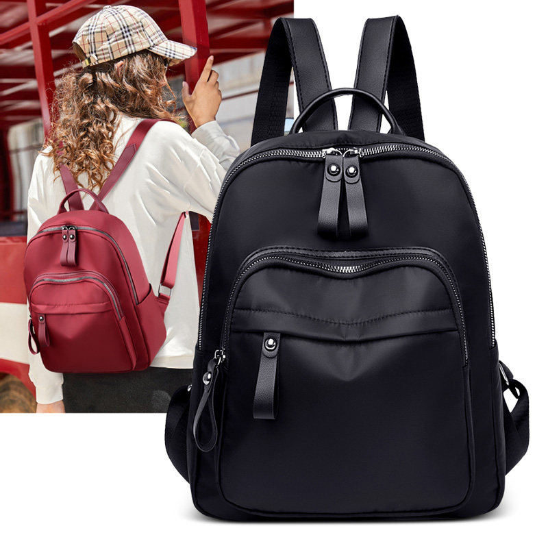 Twice Bag Female 21 New Fashion Wild Casual Korean Travel Backpack Oxford Cloth Soft Leaf Bag Tide