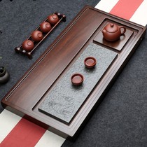 Modern whole piece of ebony tea tray solid wood tea table simple black gold stone home Tea Sea large drainage kung fu tea set