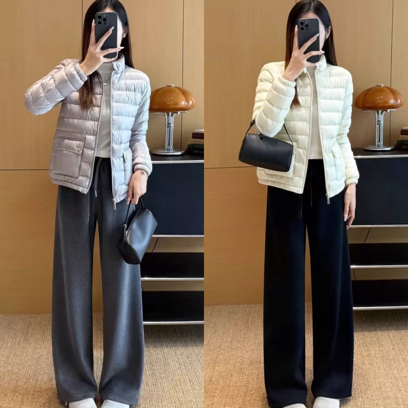 2026 Autumn/Winter Moncler down Jacket for Women, Stand Collar, Short Goose Down, Same Style as Sun Li, Lans Moncler Lightweight Coat