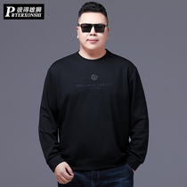 Spring and Autumn Men's Wear Crewneck Turtleneck Plus Fat Size Loose Middle-aged Fat Men's Fat Men's Long Sleeve T-shirt