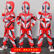 Boys Ultraman set spring and autumn 4-year-old children 5 boys 6 middle and older children 7 foreign style 8 autumn 9 clothes two-piece set