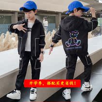  Boys  suit autumn new 5 childrens boys 6 middle and large children 7 domineering 8 handsome 9 sports two-piece set 10-15 years old