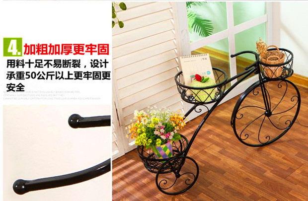 Hoa trang trí khung trang sức rèn xe đạp sắt nhiều lớp trong nhà hoa một số phòng khách ban công sàn xanh củ cải lưu trữ giá chậu - Kệ kệ tường