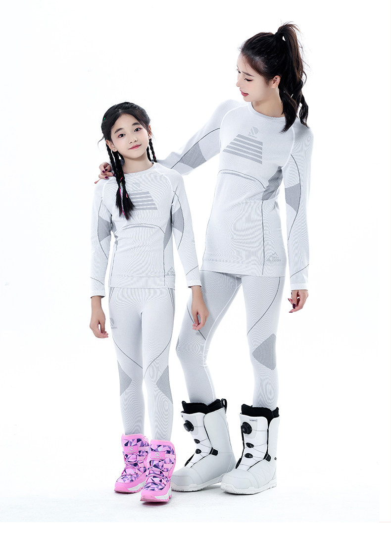 джемпер oddivski儿童滑雪速干衣男女童透气排汗保暖打底抗菌功能内衣套装