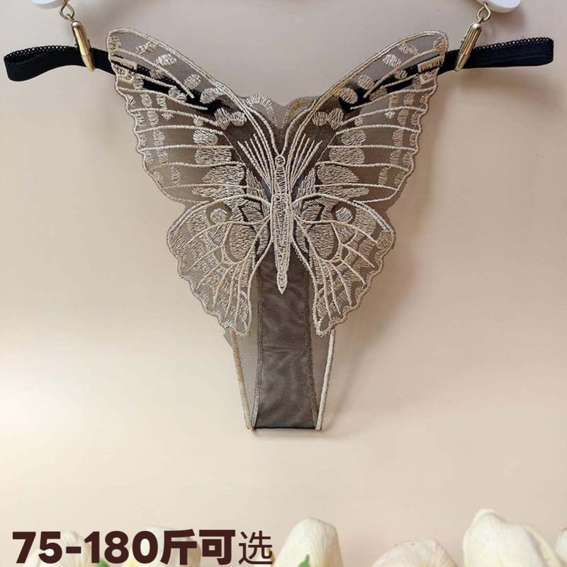 Transparent Sexy Women's Thong Large Size Erotic Mesh Embroidery Butterfly Hot Temptation 2026 New Summer Underwear