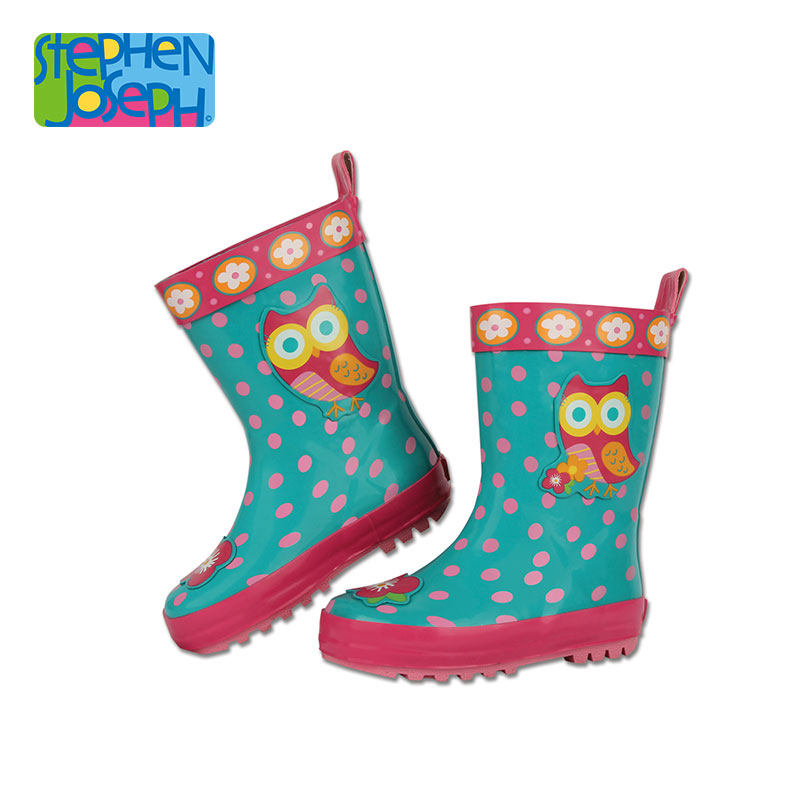 American StephenJoseph cartoon rain boots children's rain boots kindergarten students men and women non-slip mid-tube water shoes