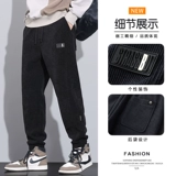 Мужские зимние спортивные демисезонные утепленные вельветовые штаны для отдыха