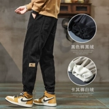 Осенние демисезонные вельветовые спортивные штаны, мужские зимние джинсы с начесом