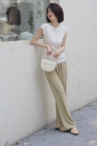 Air God Pants legs long pituary high texture True silk waist sticker 100 hitch tug long pants