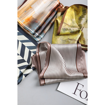 Printed true silk generous silk scarves crepe satin double satin silk strip floating with scarves
