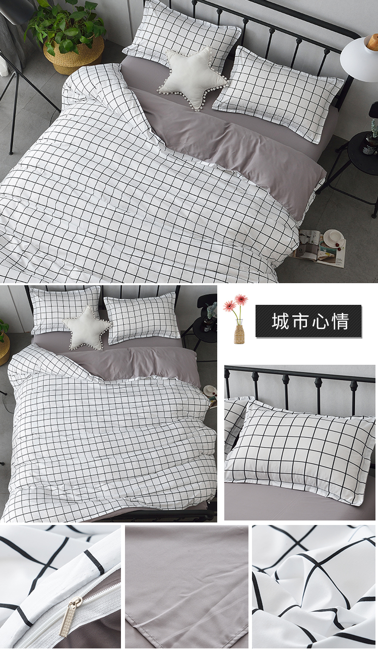 Mùa hè ins net red hồng Pecs xã hội người bốn mảnh ký túc xá sinh viên 1.2 sheets chăn đôi ba mảnh bộ chăn ga gối đệm giảm giá