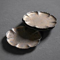 Retro handmade gilt ceramic coasters ceramic insulation pads creative tea cup holders Japanese-style household tea ceremony accessories