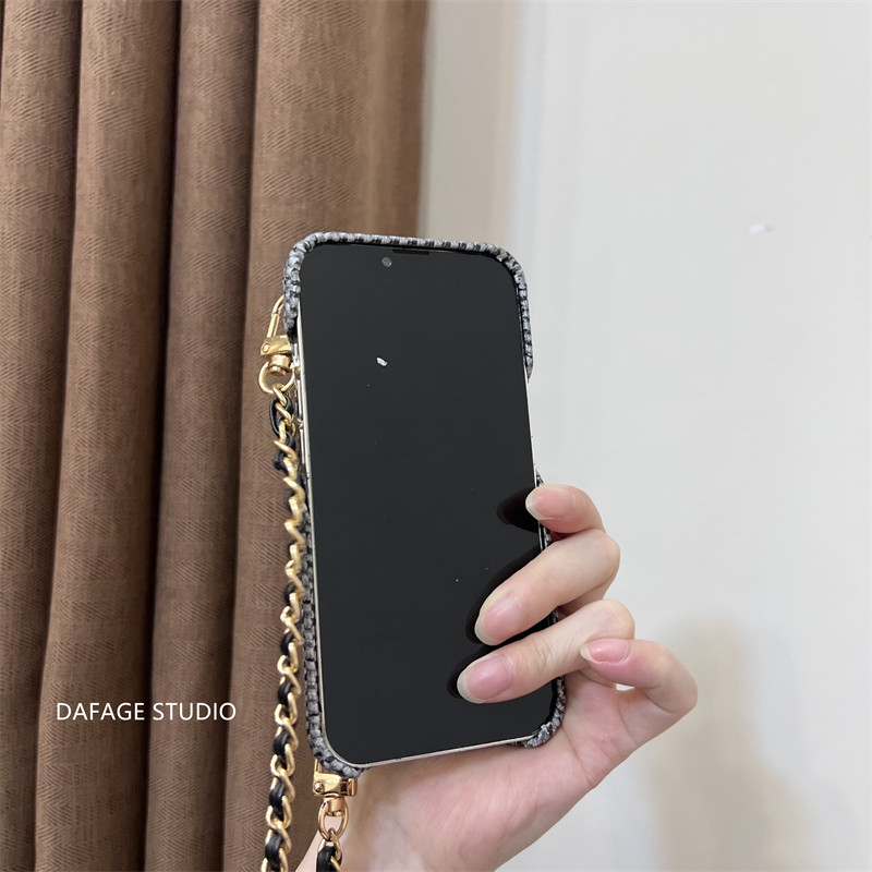 Camellia Golden Ball Crossbody Phone Case For Iphone Shockproof_voghion.com