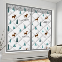 Northeast window warm indoor bedroom insulation artifact floating window windproof curtain cotton curtain thickened cold-proof rural area