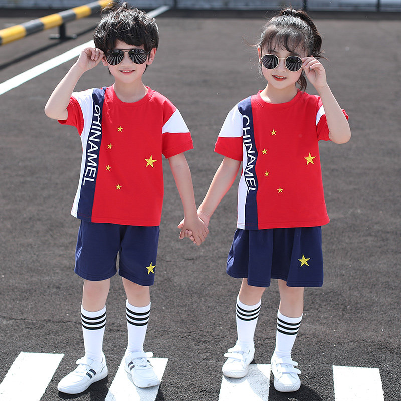 School uniform summer 2021 new sportswear children's clothing cotton show cotton in kindergarten suit summer