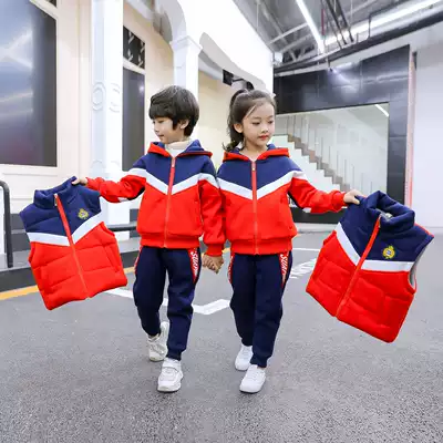 Kindergarten garden clothes autumn and winter clothes new 2019 children's thick cotton T three-piece class clothes teachers and primary school students school uniforms