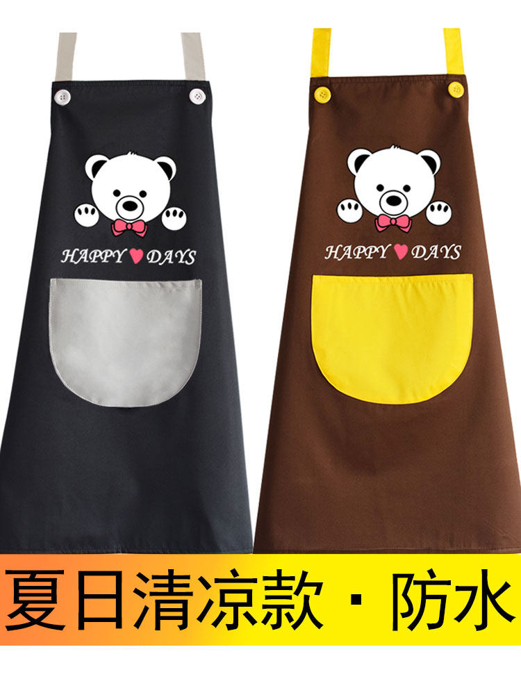 Summer Thin Apron, Waterproof and Oil-Proof Work Clothes for Men and Women, Breathable Smock, Fashionable Adult Kitchen Wear for Summer