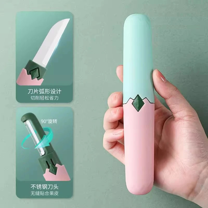 Fruit Knife for Dormitory Use, Student Peeler, Home-Use Portable Multifunctional Two-In-One Tool