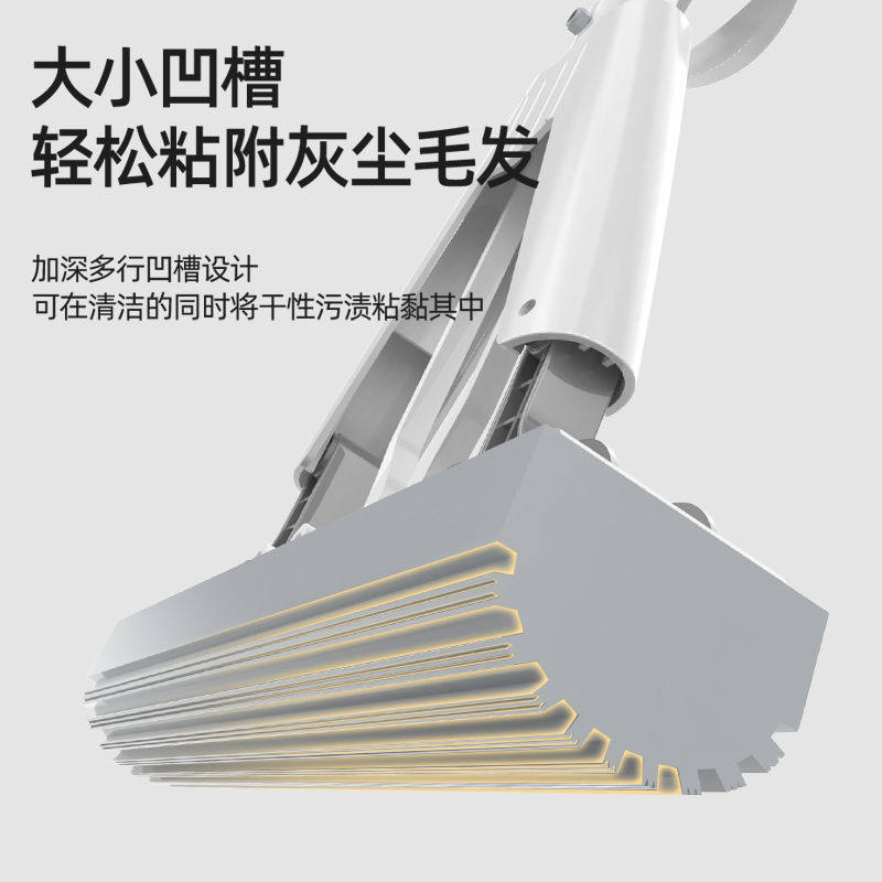 Sponge Mop for Home Use, One Mop for Two, 2024 Hands-Free Cleaning, Strong Water Absorption, Foldable Magic Mop, Enlarged Size