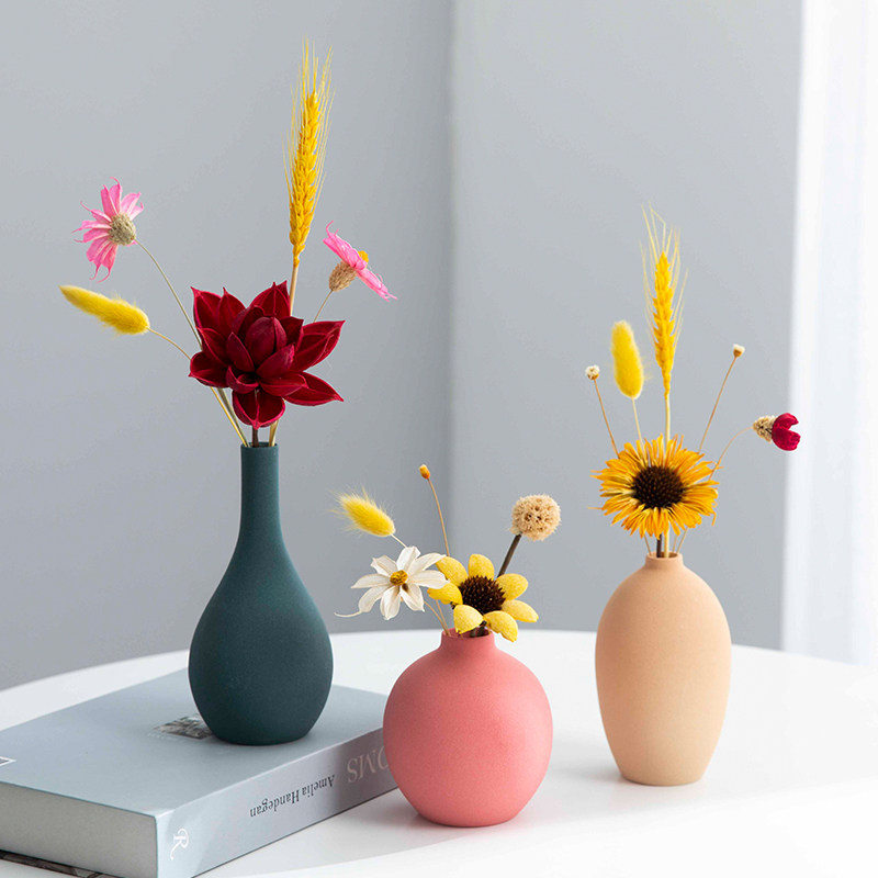 Jingdezhen dry flower parts living room with flower light luxury home decorations Morandy net red in wind ceramic vase