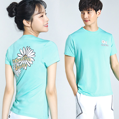 Peextremely Cool Commercial City Badminton Clothing Men And Women's Round Collar Short Sleeve Sports Speed Dry T-shirt 2175 Mint Green