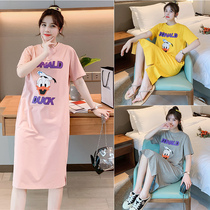 Pregnant summer dress fashion 2021 new summer loose summer T-shirt skirt pregnant mother over-the-knee dress
