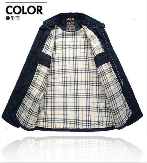 Áo khoác cotton hình thoi cá mập chính hãng cho nam Áo khoác cotton mùa thu và mùa đông áo măng tô nam