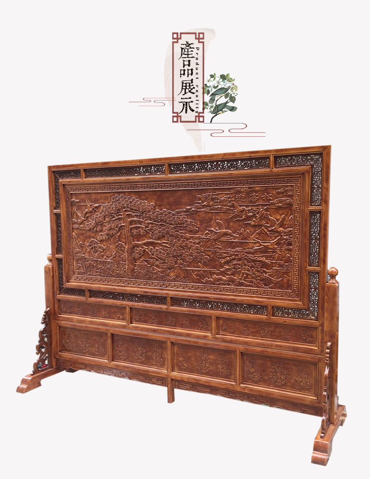 Dongyang woodcarving màn hình sàn gỗ rắn chào đón màn hình vỏ cây thông màn hình phòng khách phong cách Trung Quốc phòng ngủ vách ngăn phòng ngủ - Màn hình / Cửa sổ vách ngăn bình phong gỗ