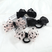 Sweet Bow-knot Hairband Black Point Hair Clips Ponytail Hold