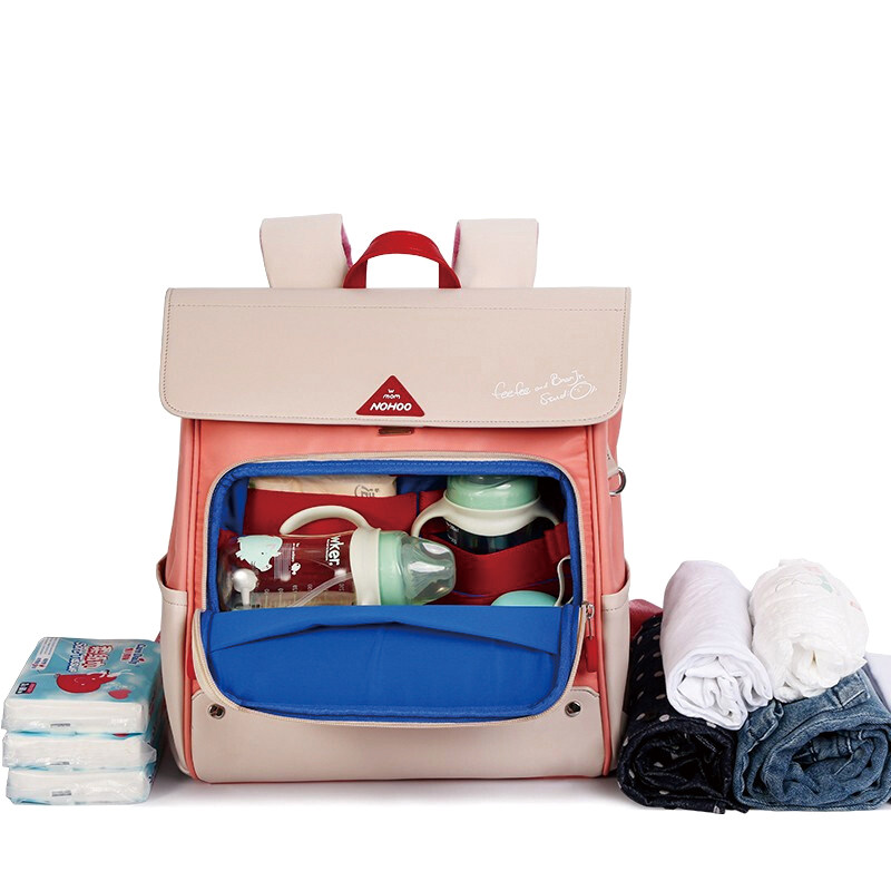 The new simple atmosphere mommy bag multifunctional carry-on large capacity backpack mom bag go out mother and baby bag