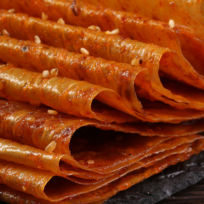 儿时怀旧麻辣网红零食小吃湖南特产80手撕老式大辣片辣条手工豆皮