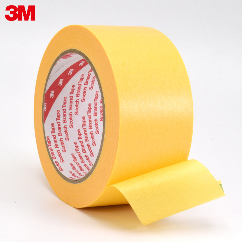 3M244美纹纸胶带 美纹纸胶带无痕手撕 耐高温3D打印烤箱用 汽车喷漆喷涂遮蔽胶带船舶胶纸分色和纸胶带批发