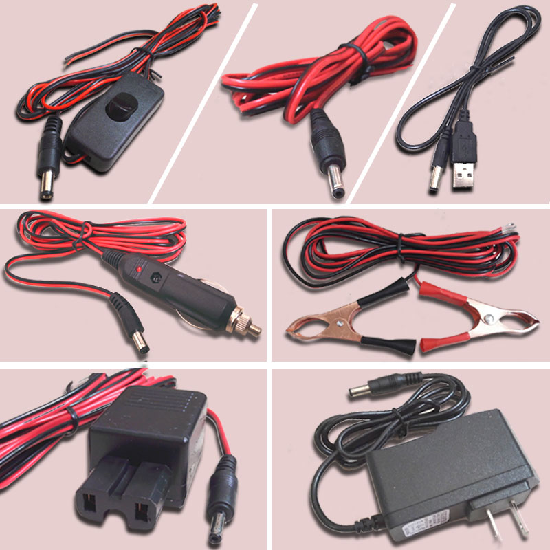 Loudspeaker round head cable battery clip line cigarette lighter car horn line electric car loudspeaker charging line