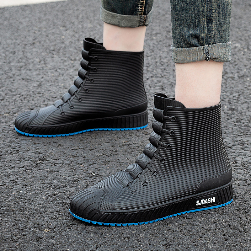 Fashionable Men's Short-Tube Waterproof Shoes, New Thick-Soled Wear-Resistant Rain Boots for Outdoor Wear, Kitchen, Car Washing, Non-Slip Work Rain Boots Fashionable Men's Short-Tube Waterproof Shoes, New Thick-Soled Wear-Resistant Rain Boots for Outdoor Wear, Kitchen, Car Washing, Non-Slip Work Rain Boots