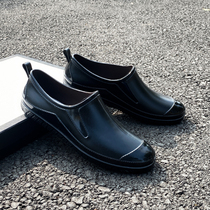 Spring new fashion outwear Short-cylinder waterproof shoes Mens car wash site Anti-slip wear and rain boots Low to help light mouth rain shoes