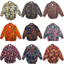 vintage ancient American sharp goods lonely British Baroque retro oil painting loose floral long sleeve shirt T28