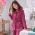 Đồ ngủ nhung nữ mùa đông dày cộng với bộ đồ nhung ấm áp dài tay trung niên mẹ flannel dịch vụ nhà - Nam giới