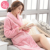 Mùa thu và mùa đông dày flannel vài chiếc áo ngủ nam màu nhung san hô đồ ngủ nữ áo choàng tắm mùa đông cộng với áo choàng tắm dài áo choàng mùa đông nam giới Night Robe