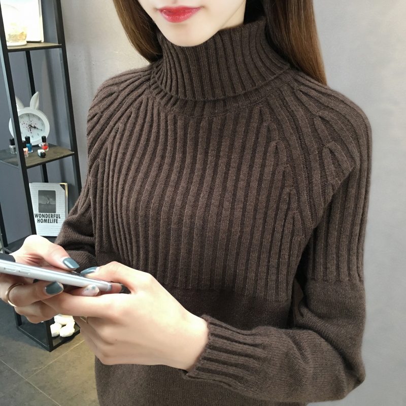 Turtleneck sweater women autumn and winter new Korean style women's clothing loose thickened pullover bottoming shirt knitted sweater student sweater women