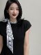 French Retro Spring and Summer Pearl Necklace Silk Scarf Women's Clavicle Chain Ribbon Korean Style Decorative Hair Tie Small Scarf Streamer