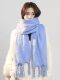 Blue Plush Scarf for Women, Winter 2024 New Style, Thickened, Versatile, Warm, Korean Style, Atmospheric Shawl, Dual-Use Neck Warmer