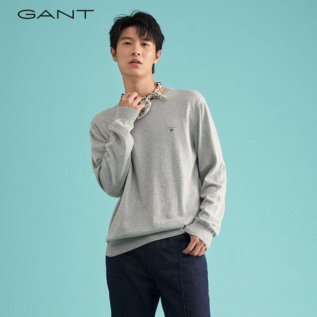 GANT Gant ເສື້ອຍືດຄໍແບບງ່າຍດາຍຂອງຜູ້ຊາຍໃຫມ່ 88161