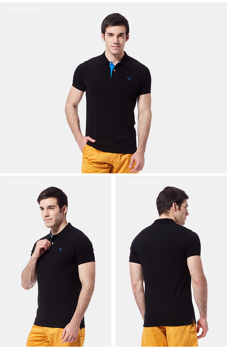 GANT Gantt nam mùa xuân và mùa hè màu polo cổ áo ngắn tay T-shirt 252105