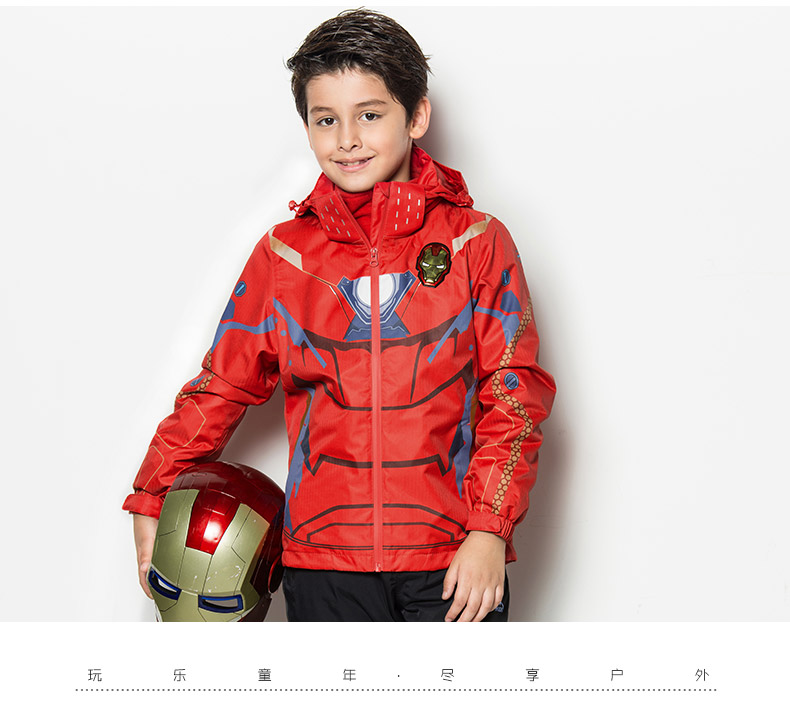 Camkids áo khoác lạc đà nhỏ sắt cậu bé ngoài trời lông cừu ấm áp trong bộ đồ trượt tuyết lớn cậu bé dày áo chống nắng cao cấp trẻ em