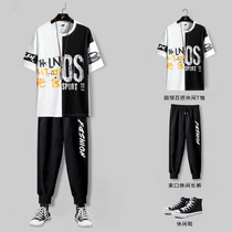 Mens casual suit summer 2021 New Korean version of the trend handsome with youth Ruffian handsome summer wear thin model