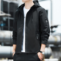 Mens coat spring and autumn 2021 New Spring plus velvet jacket Korean trend mature and stable handsome casual jacket