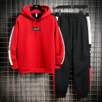 Mens sports suit spring and autumn fashion handsome mens set with spring hooded sweater 2020 new trend