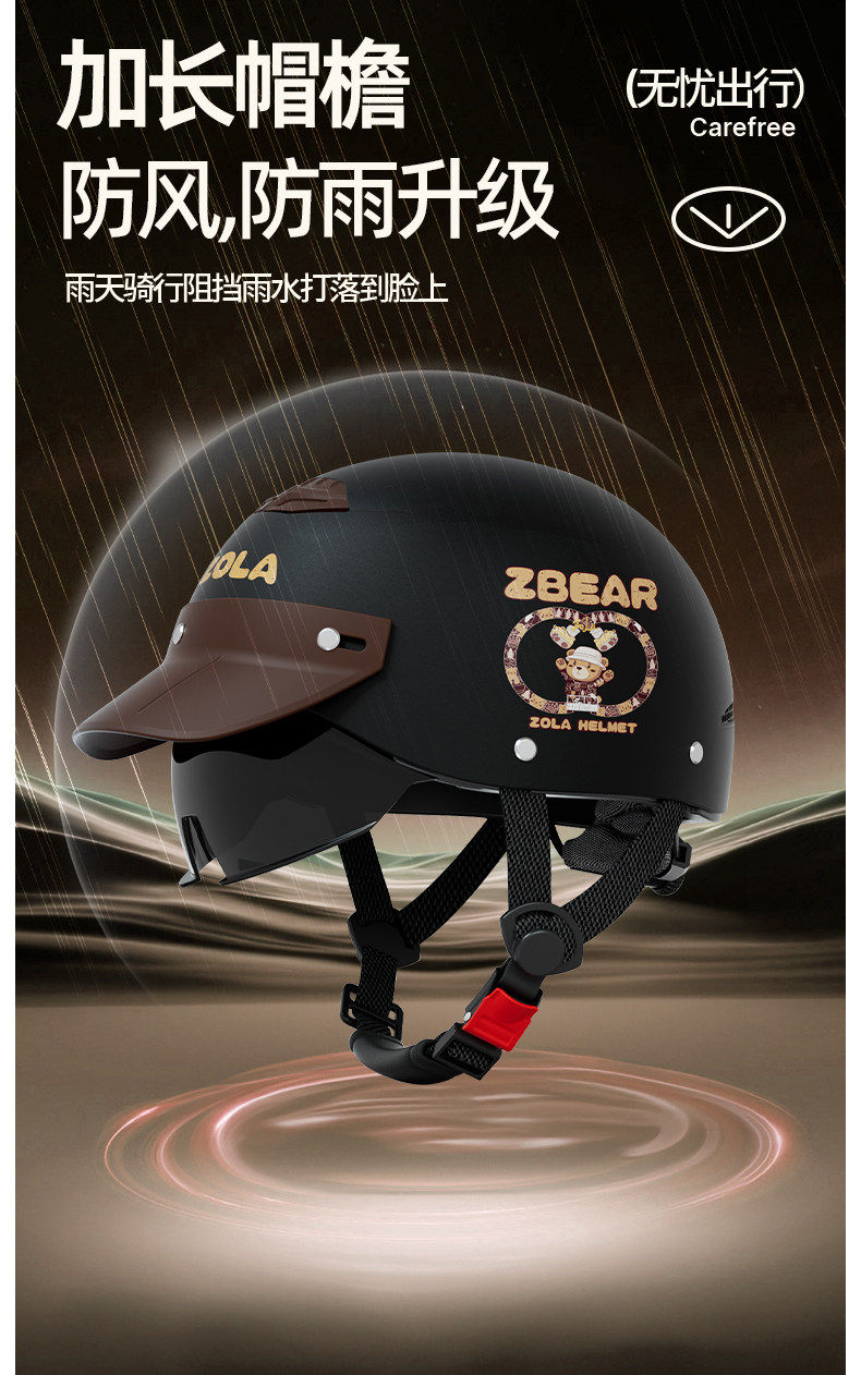 National Standard 3C Certified Electric Motorcycle Helmet, Summer Sun Protection Half Helmet, Suitable for All Seasons, Anti-Fall, Lightweight and Safe Helmet